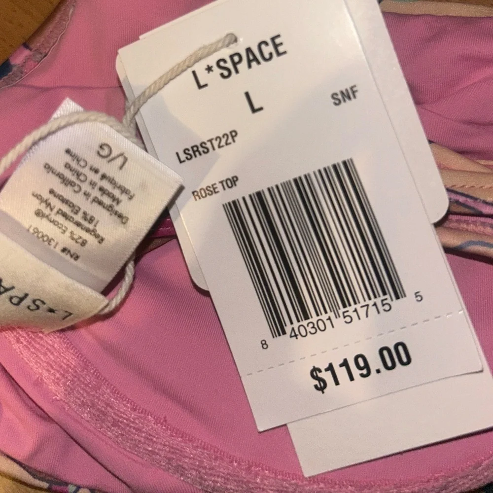 L*Space Womens Rose Triangle Bikini Top underwire Size L
